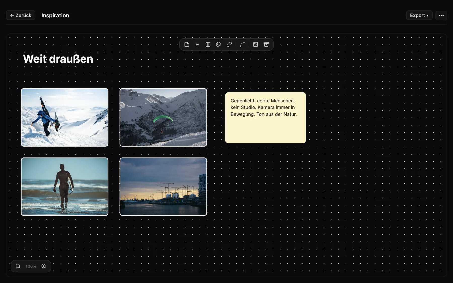 Inspoboard in Cinedash
